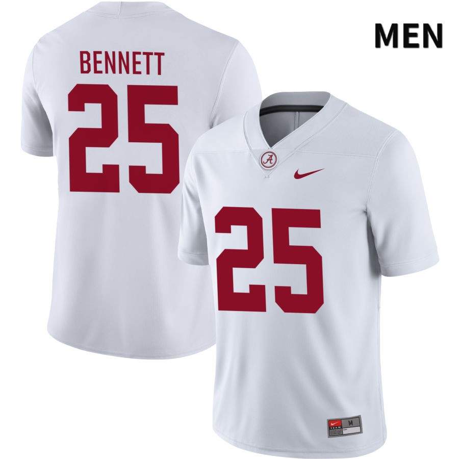 Alabama Crimson Tide Men's Jonathan Bennett #25 NIL White 2022 NCAA Authentic Stitched College Football Jersey QJ16T65MO